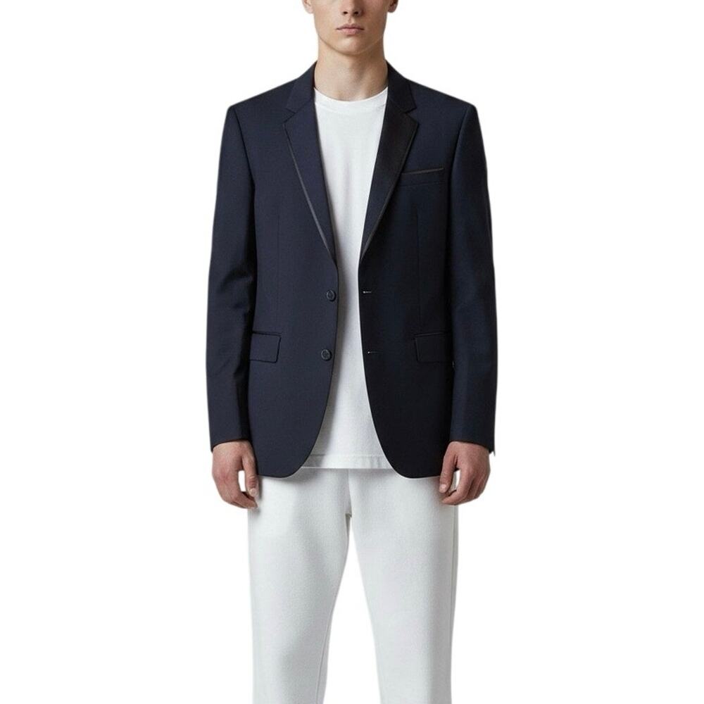 Zara Man True Navy Wool 2 Button Blazer - 40